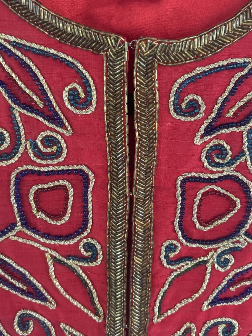 Talitha Red Embroidered Open-Front Jacket - Picture 6 of 16
